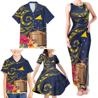 Tokelau Tokehega Day Family Matching Tank Maxi Dress and Hawaiian Shirt Coat of Arms with Polynesian Tattoo and Hibiscus LT03 - Polynesian Pride