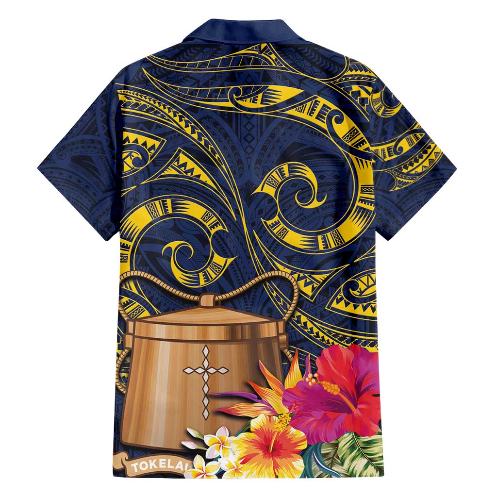 Tokelau Tokehega Day Family Matching Tank Maxi Dress and Hawaiian Shirt Coat of Arms with Polynesian Tattoo and Hibiscus LT03 - Polynesian Pride