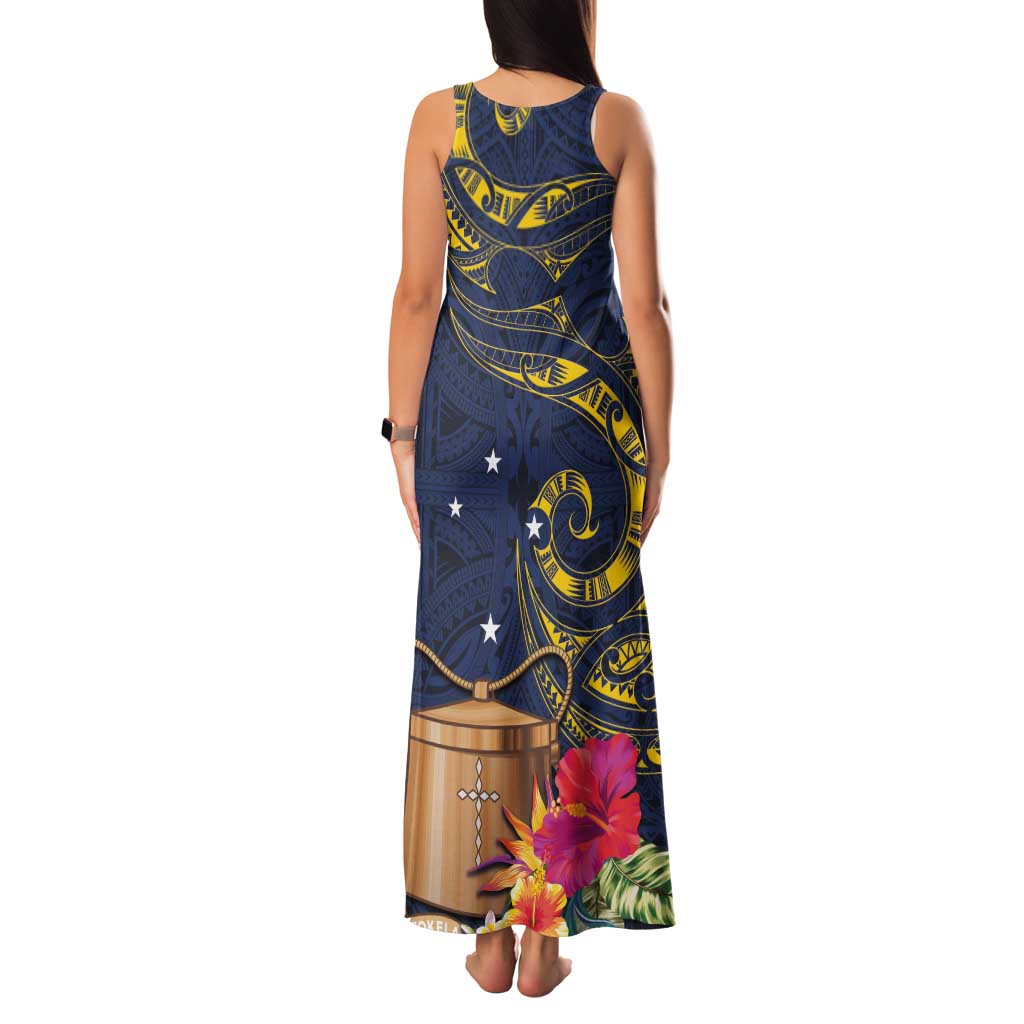 Tokelau Tokehega Day Family Matching Tank Maxi Dress and Hawaiian Shirt Coat of Arms with Polynesian Tattoo and Hibiscus LT03 - Polynesian Pride