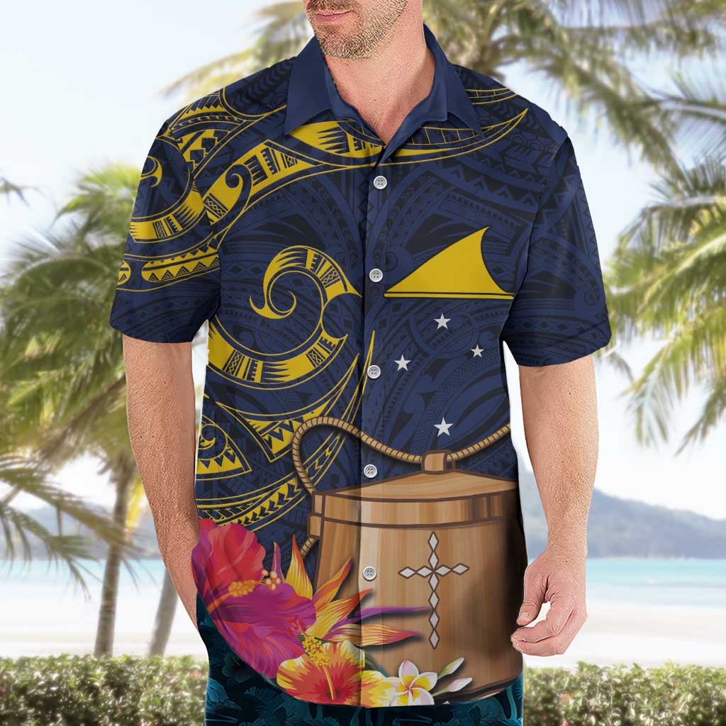 Tokelau Tokehega Day Hawaiian Shirt Coat of Arms with Polynesian Tattoo and Hibiscus LT03 - Polynesian Pride