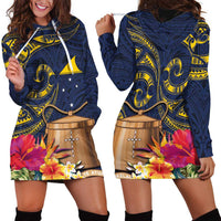 Tokelau Tokehega Day Hoodie Dress Coat of Arms with Polynesian Tattoo and Hibiscus LT03 - Polynesian Pride