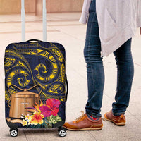 Tokelau Tokehega Day Luggage Cover Coat of Arms with Polynesian Tattoo and Hibiscus LT03 Blue - Polynesian Pride