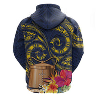 Tokelau Tokehega Day Zip Hoodie Coat of Arms with Polynesian Tattoo and Hibiscus LT03 - Polynesian Pride