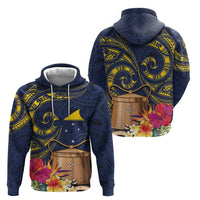 Tokelau Tokehega Day Zip Hoodie Coat of Arms with Polynesian Tattoo and Hibiscus LT03 - Polynesian Pride