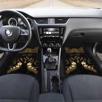 Personalised Kosrae Liberation Day Car Mats Polynesian Tattoo and Plumeria Gold Color LT03 Set 2pcs - Front Gold - Polynesian Pride