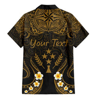 Personalised Kosrae Liberation Day Family Matching Mermaid Dress and Hawaiian Shirt Polynesian Tattoo and Plumeria Gold Color LT03 - Polynesian Pride