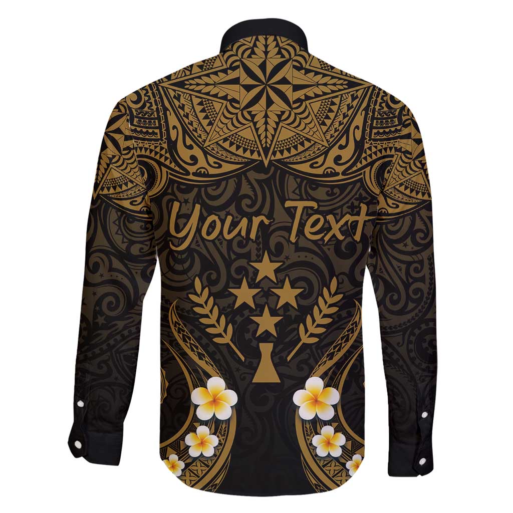 Personalised Kosrae Liberation Day Family Matching Mermaid Dress and Hawaiian Shirt Polynesian Tattoo and Plumeria Gold Color LT03 - Polynesian Pride