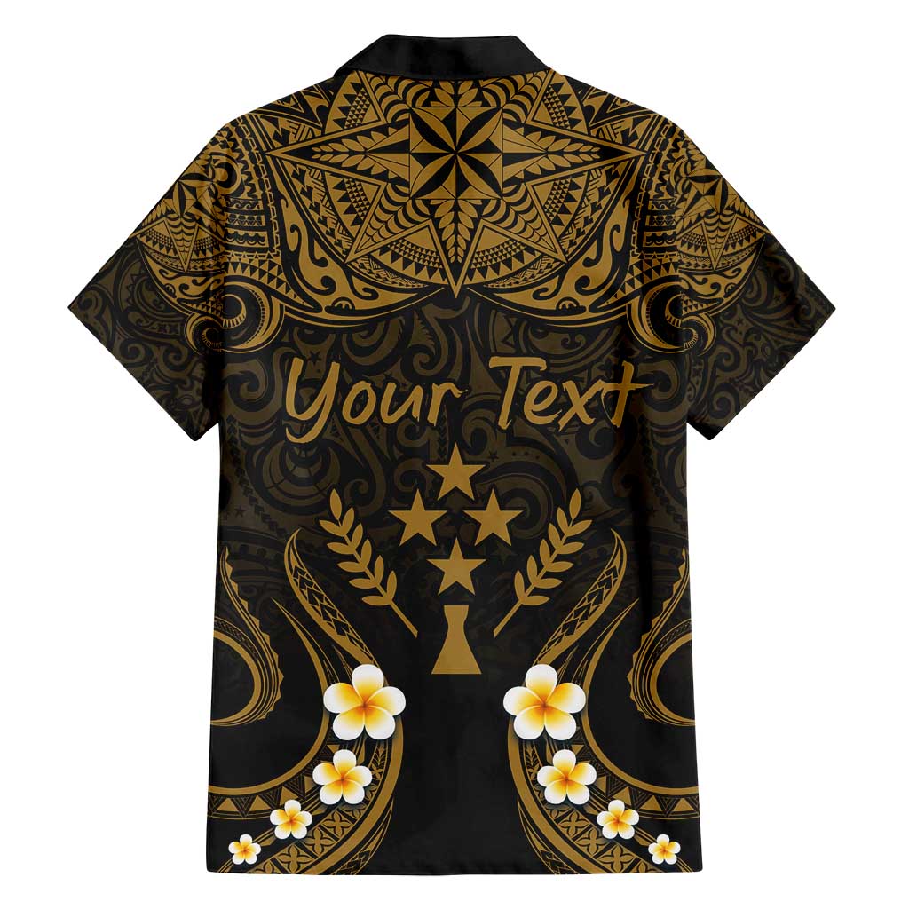 Personalised Kosrae Liberation Day Family Matching Off Shoulder Maxi Dress and Hawaiian Shirt Polynesian Tattoo and Plumeria Gold Color LT03 - Polynesian Pride