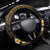 Kosrae Liberation Day Steering Wheel Cover Polynesian Tattoo and Plumeria Gold Color