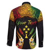 Personalised Kosrae Liberation Day Family Matching Off Shoulder Maxi Dress and Hawaiian Shirt Polynesian Tattoo and Plumeria Reggae Color LT03 - Polynesian Pride