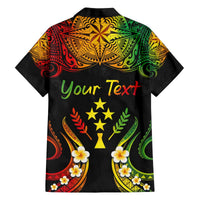 Personalised Kosrae Liberation Day Family Matching Off Shoulder Short Dress and Hawaiian Shirt Polynesian Tattoo and Plumeria Reggae Color LT03 - Polynesian Pride