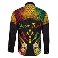 Personalised Kosrae Liberation Day Family Matching Off Shoulder Short Dress and Hawaiian Shirt Polynesian Tattoo and Plumeria Reggae Color LT03 - Polynesian Pride