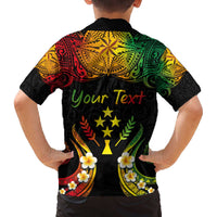 Personalised Kosrae Liberation Day Family Matching Puletasi and Hawaiian Shirt Polynesian Tattoo and Plumeria Reggae Color LT03 - Polynesian Pride