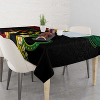 Personalised Kosrae Liberation Day Tablecloth Polynesian Tattoo and Plumeria Reggae Color
