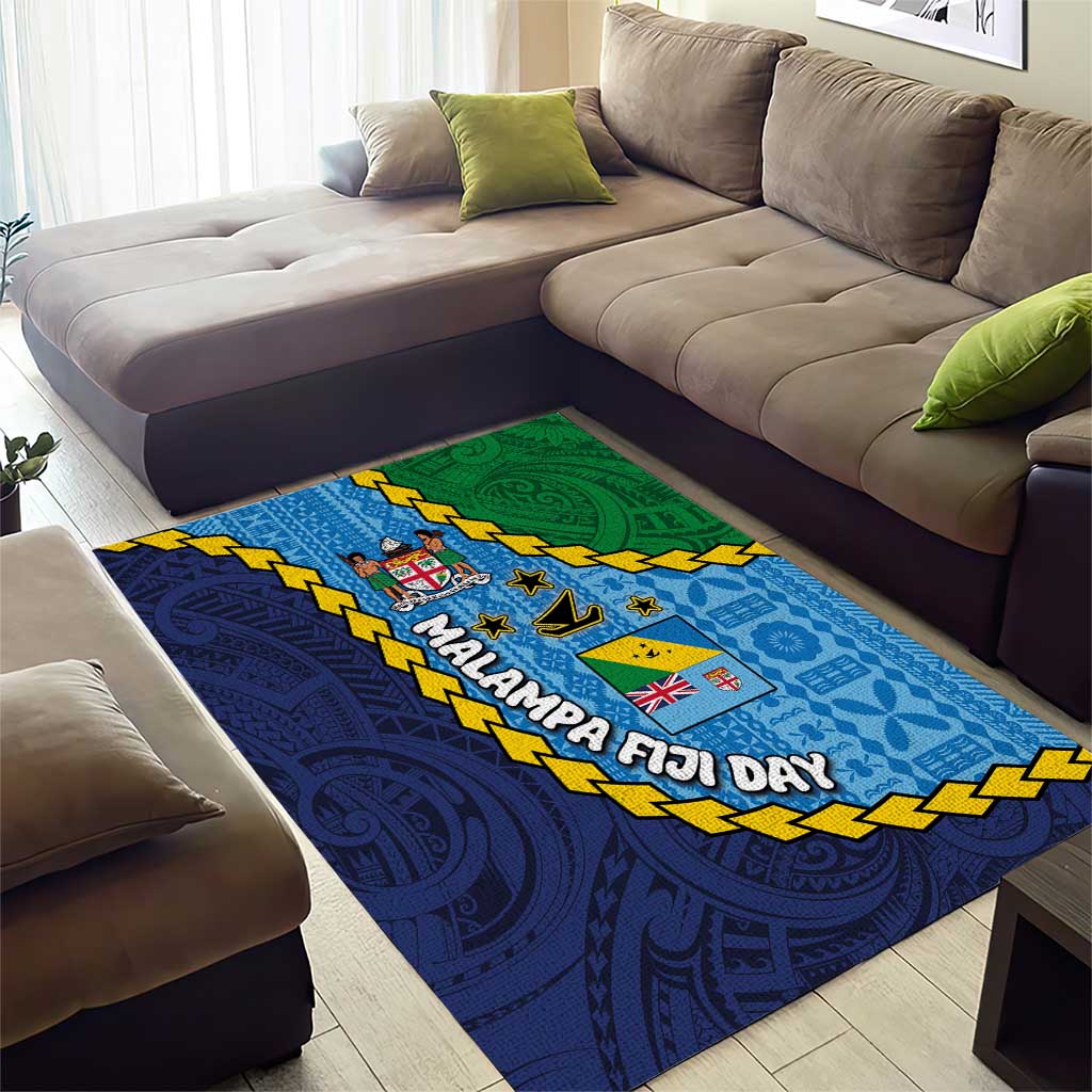 Malampa Fiji Day Area Rug National Symbols with Tapa Tribal and Polynesian Tattoo LT03 - Polynesian Pride