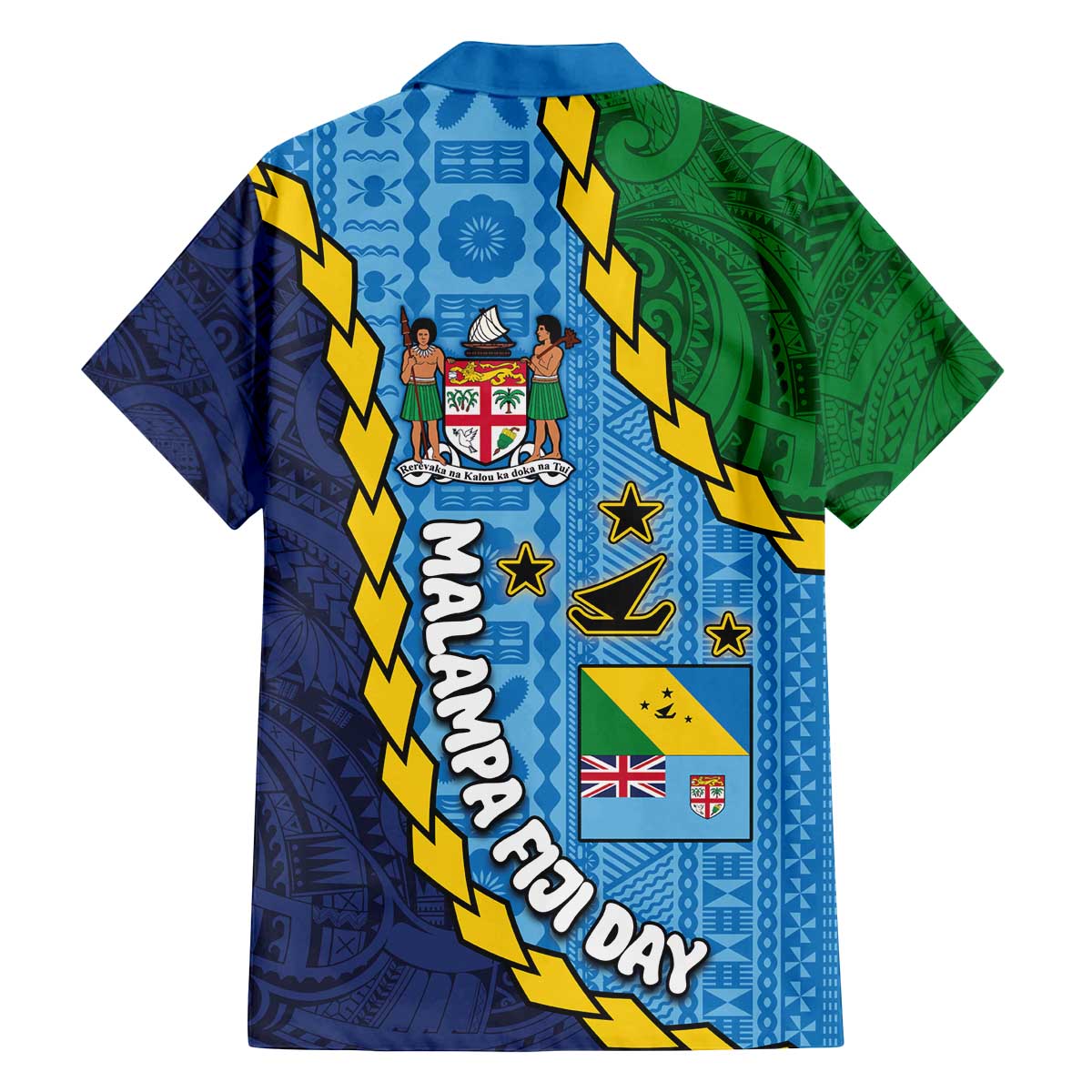Malampa Fiji Day Family Matching Off Shoulder Short Dress and Hawaiian Shirt National Symbols with Tapa Tribal and Polynesian Tattoo LT03 - Polynesian Pride