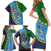 Malampa Fiji Day Family Matching Short Sleeve Bodycon Dress and Hawaiian Shirt National Symbols with Tapa Tribal and Polynesian Tattoo LT03 - Polynesian Pride