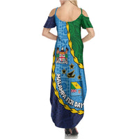 Malampa Fiji Day Family Matching Summer Maxi Dress and Hawaiian Shirt National Symbols with Tapa Tribal and Polynesian Tattoo LT03 - Polynesian Pride