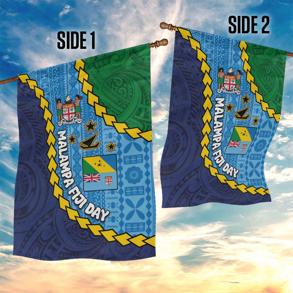 Malampa Fiji Day Garden Flag National Symbols with Tapa Tribal and Polynesian Tattoo LT03 - Polynesian Pride