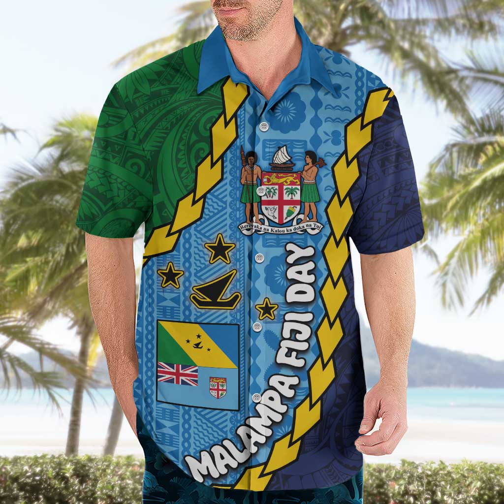 Malampa Fiji Day Hawaiian Shirt National Symbols with Tapa Tribal and Polynesian Tattoo LT03 - Polynesian Pride