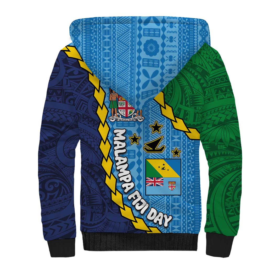 Malampa Fiji Day Sherpa Hoodie National Symbols with Tapa Tribal and Polynesian Tattoo LT03 - Polynesian Pride