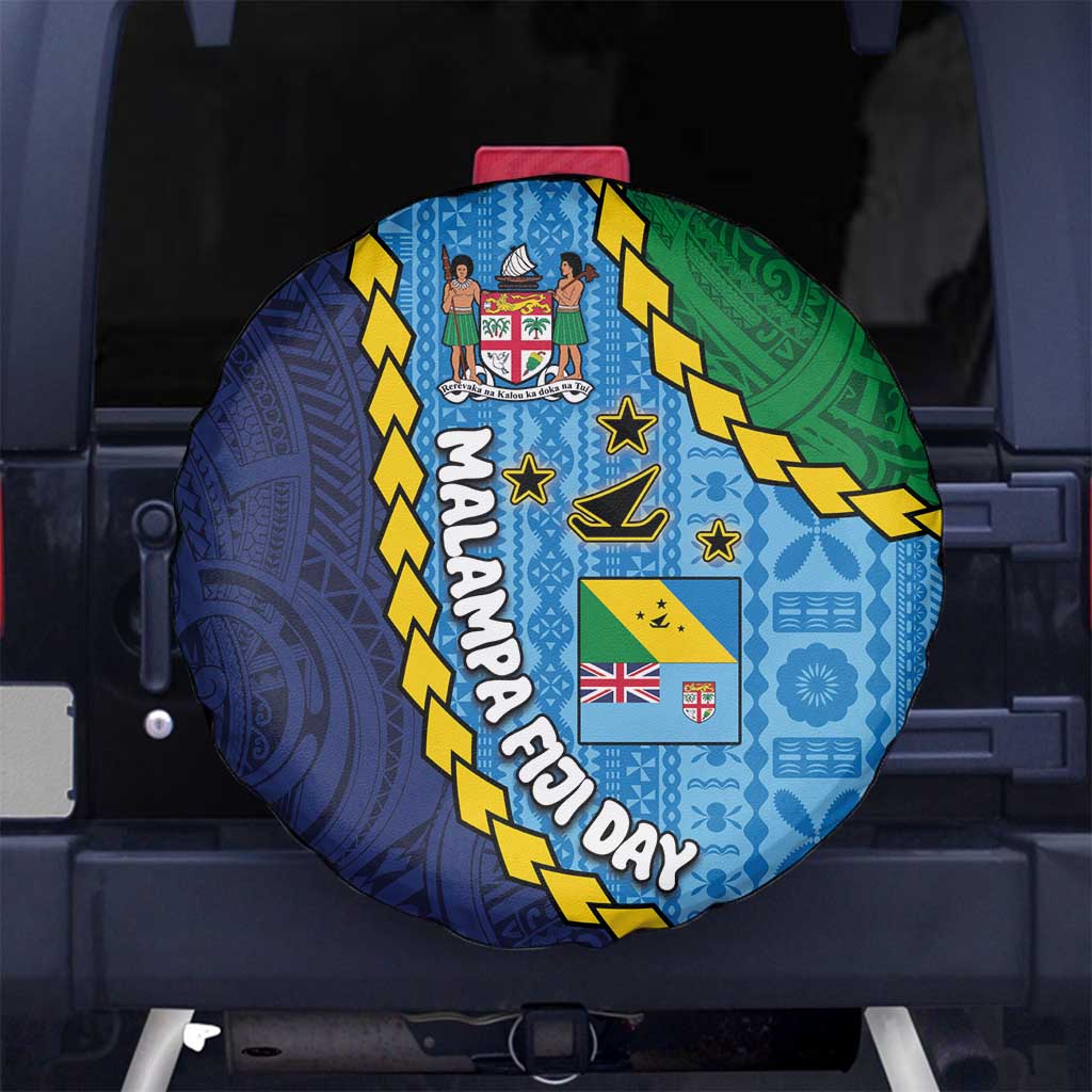 Malampa Fiji Day Spare Tire Cover National Symbols with Tapa Tribal and Polynesian Tattoo LT03 - Polynesian Pride