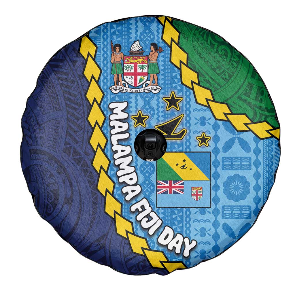 Malampa Fiji Day Spare Tire Cover National Symbols with Tapa Tribal and Polynesian Tattoo LT03 - Polynesian Pride