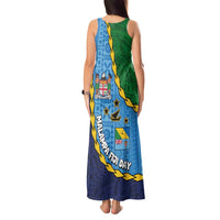 Malampa Fiji Day Tank Maxi Dress National Symbols with Tapa Tribal and Polynesian Tattoo LT03 - Polynesian Pride