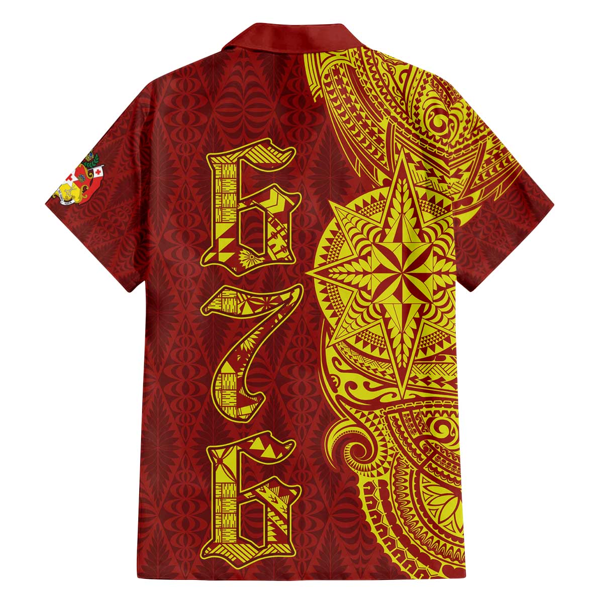 Tonga 676 Ngatu Tribal Tattoo Family Matching Off The Shoulder Long Sleeve Dress and Hawaiian Shirt LT03 - Polynesian Pride