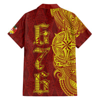 Tonga 676 Ngatu Tribal Tattoo Family Matching Off The Shoulder Long Sleeve Dress and Hawaiian Shirt LT03 - Polynesian Pride