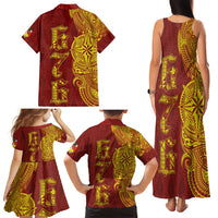 Tonga 676 Ngatu Tribal Tattoo Family Matching Tank Maxi Dress and Hawaiian Shirt LT03 - Polynesian Pride