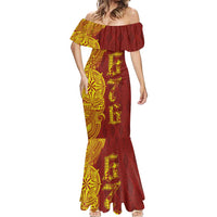 Tonga 676 Ngatu Tribal Tattoo Mermaid Dress