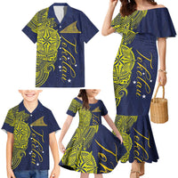 Personalised Tokelau Classic Ngatu Motifs Family Matching Mermaid Dress and Hawaiian Shirt LT03 - Polynesian Pride