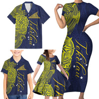 Personalised Tokelau Classic Ngatu Motifs Family Matching Short Sleeve Bodycon Dress and Hawaiian Shirt LT03 - Polynesian Pride