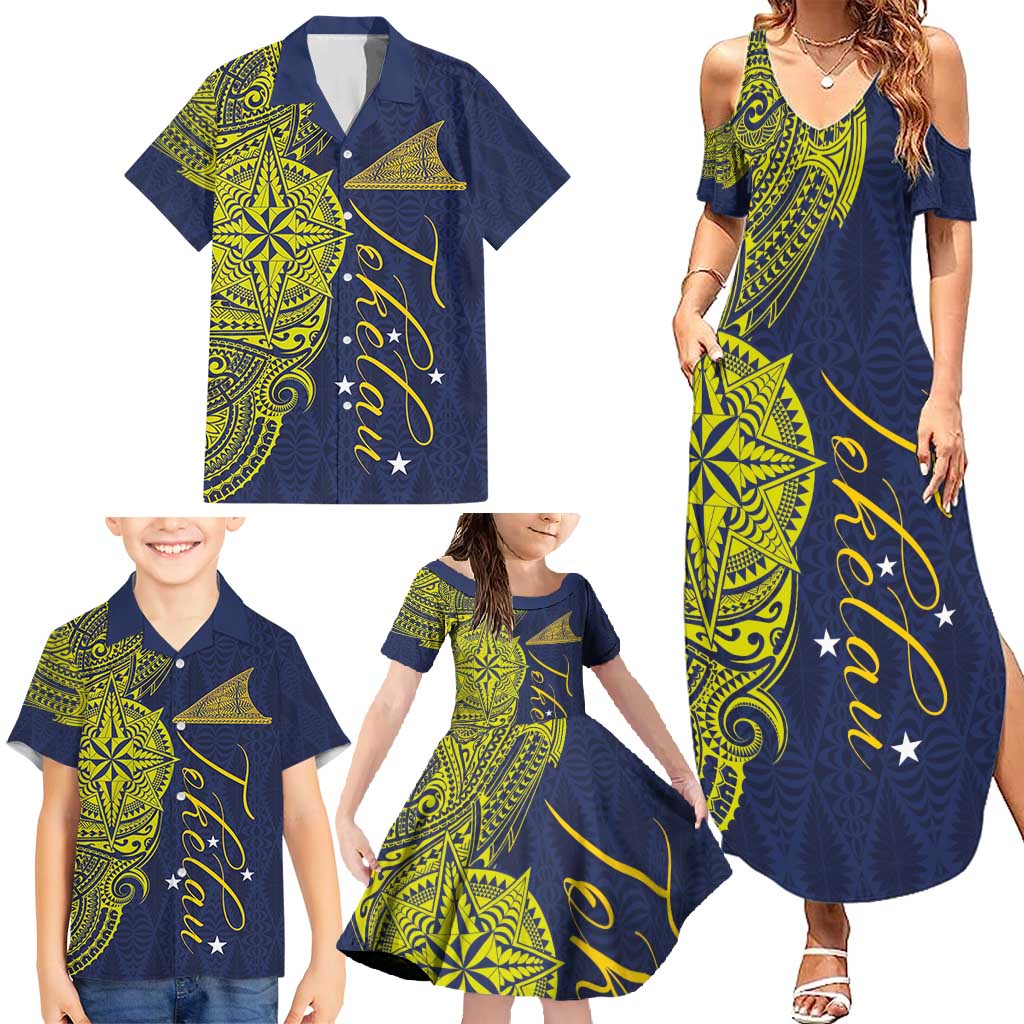 Personalised Tokelau Classic Ngatu Motifs Family Matching Summer Maxi Dress and Hawaiian Shirt LT03 - Polynesian Pride