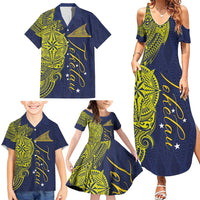 Personalised Tokelau Classic Ngatu Motifs Family Matching Summer Maxi Dress and Hawaiian Shirt LT03 - Polynesian Pride