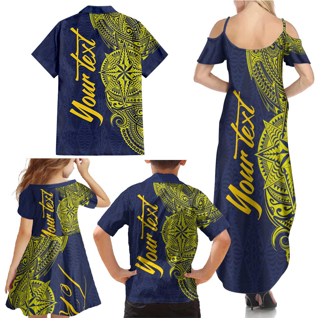 Personalised Tokelau Classic Ngatu Motifs Family Matching Summer Maxi Dress and Hawaiian Shirt LT03 - Polynesian Pride