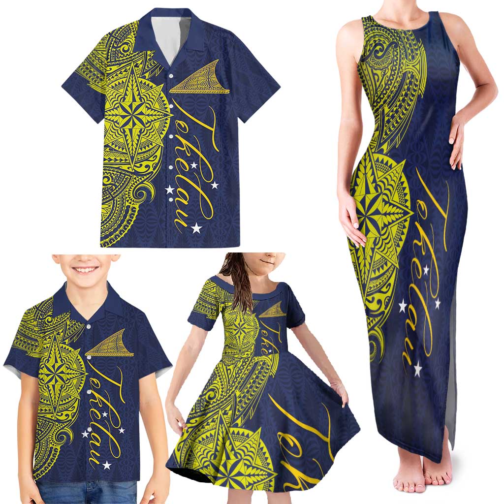 Personalised Tokelau Classic Ngatu Motifs Family Matching Tank Maxi Dress and Hawaiian Shirt LT03 - Polynesian Pride