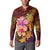 Hawaiian Hibiscus Turtle Tribal Polynesian Pattern Button Sweatshirt Colorful Color