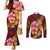 Hawaiian Hibiscus Turtle Tribal Polynesian Pattern Couples Matching Mermaid Dress and Long Sleeve Button Shirt Colorful Color