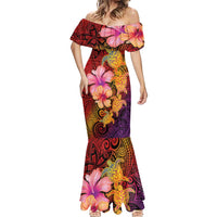 Hawaiian Hibiscus Turtle Tribal Polynesian Pattern Mermaid Dress Colorful Color LT03 - Polynesian Pride