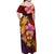 Hawaiian Hibiscus Turtle Tribal Polynesian Pattern Off Shoulder Maxi Dress Colorful Color