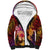 Hawaiian Hibiscus Turtle Tribal Polynesian Pattern Sherpa Hoodie Colorful Color
