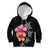 Hawaiian Hibiscus Turtle Tribal Polynesian Pattern Kid Hoodie Black Color