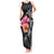 Hawaiian Hibiscus Turtle Tribal Polynesian Pattern Tank Maxi Dress Black Color