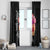 Hawaiian Hibiscus Turtle Tribal Polynesian Pattern Window Curtain Black Color
