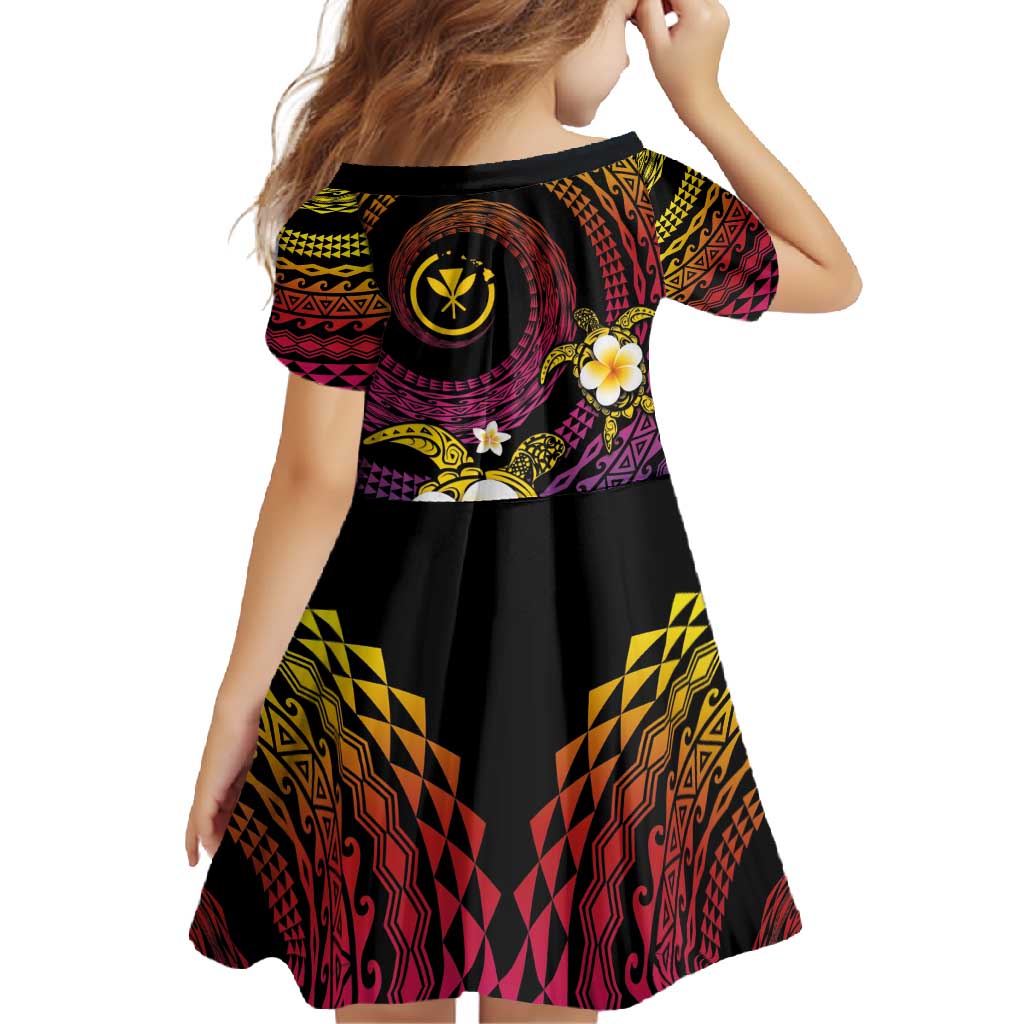 Hawaiian Plumeria Turtle Tribal Spiral Polynesian Tattoo Family Matching Summer Maxi Dress and Hawaiian Shirt Fanciful Color LT03 - Polynesian Pride