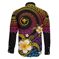 Hawaiian Plumeria Turtle Tribal Spiral Polynesian Tattoo Family Matching Summer Maxi Dress and Hawaiian Shirt Fanciful Color LT03 - Polynesian Pride