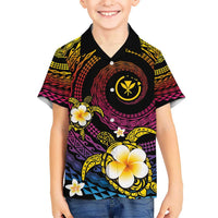 Hawaiian Plumeria Turtle Tribal Spiral Polynesian Tattoo Hawaiian Shirt Fanciful Color