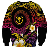 Hawaiian Plumeria Turtle Tribal Spiral Polynesian Tattoo Sweatshirt Fanciful Color
